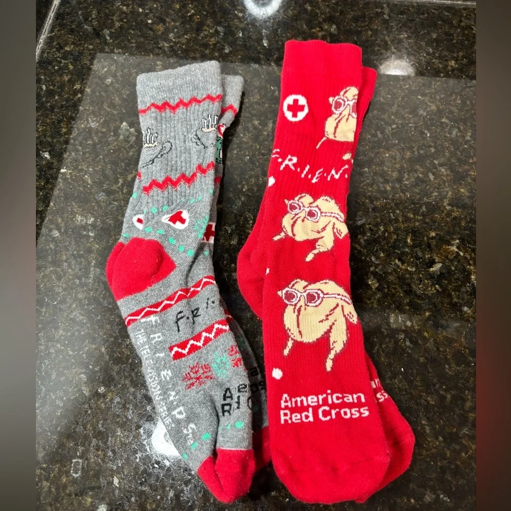 Two pair Friends Socks American Red Cross Holiday Promo